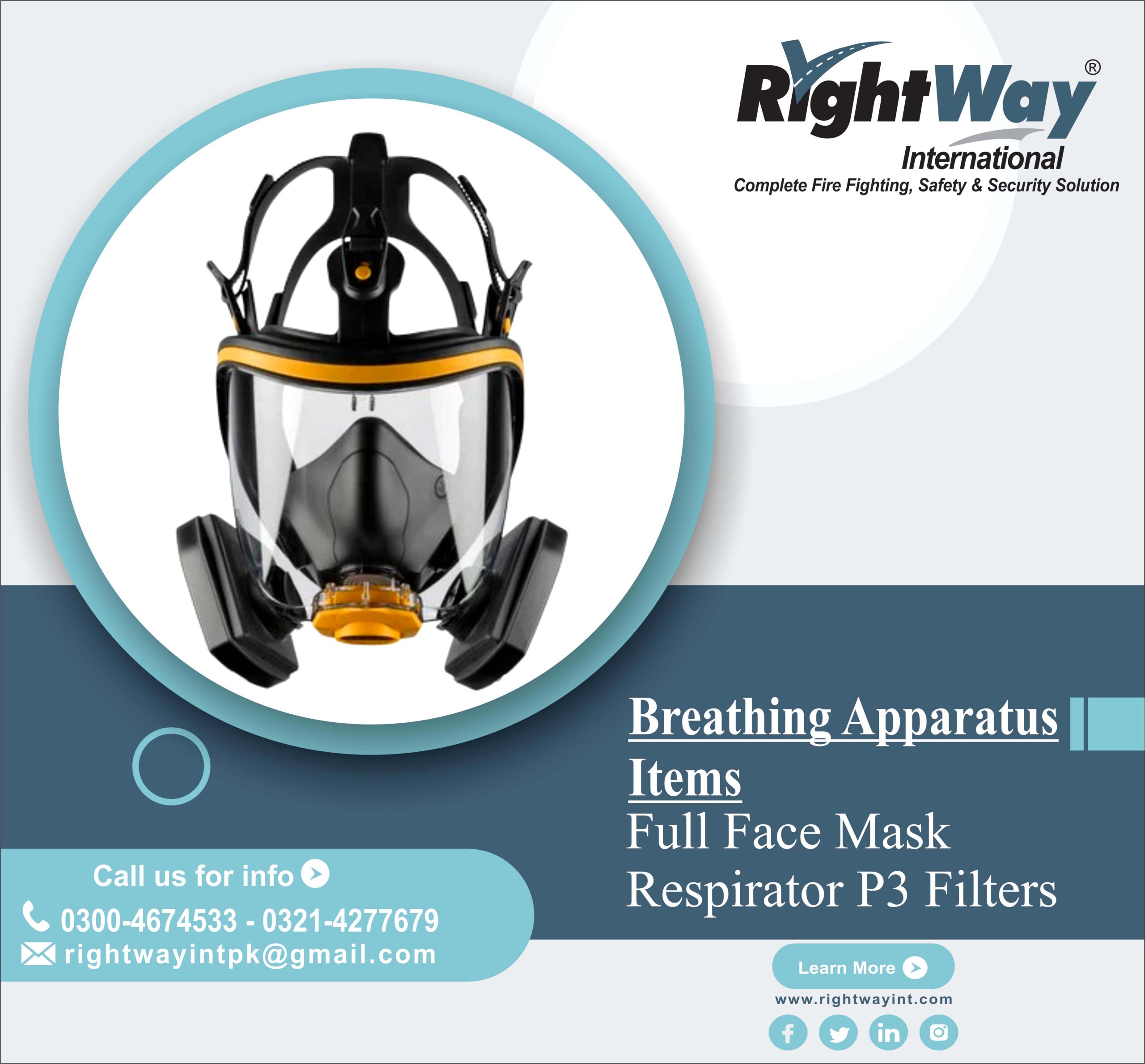 Reusable Full Face Mask Respirator P3 Filters