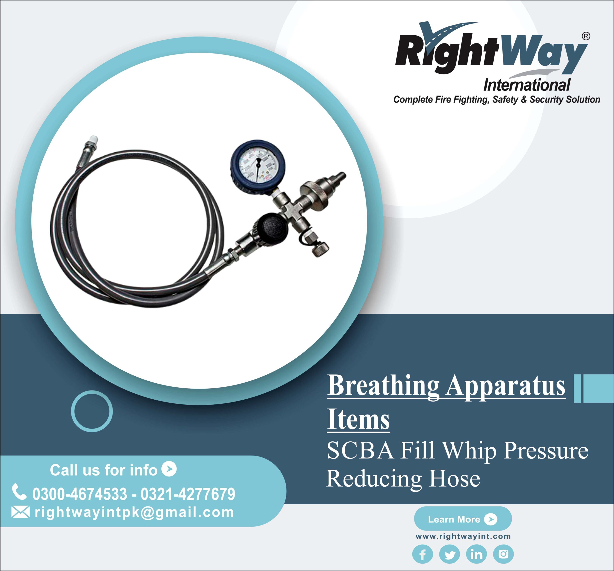 SCBA Fill Whip Pressure Reducing Hose