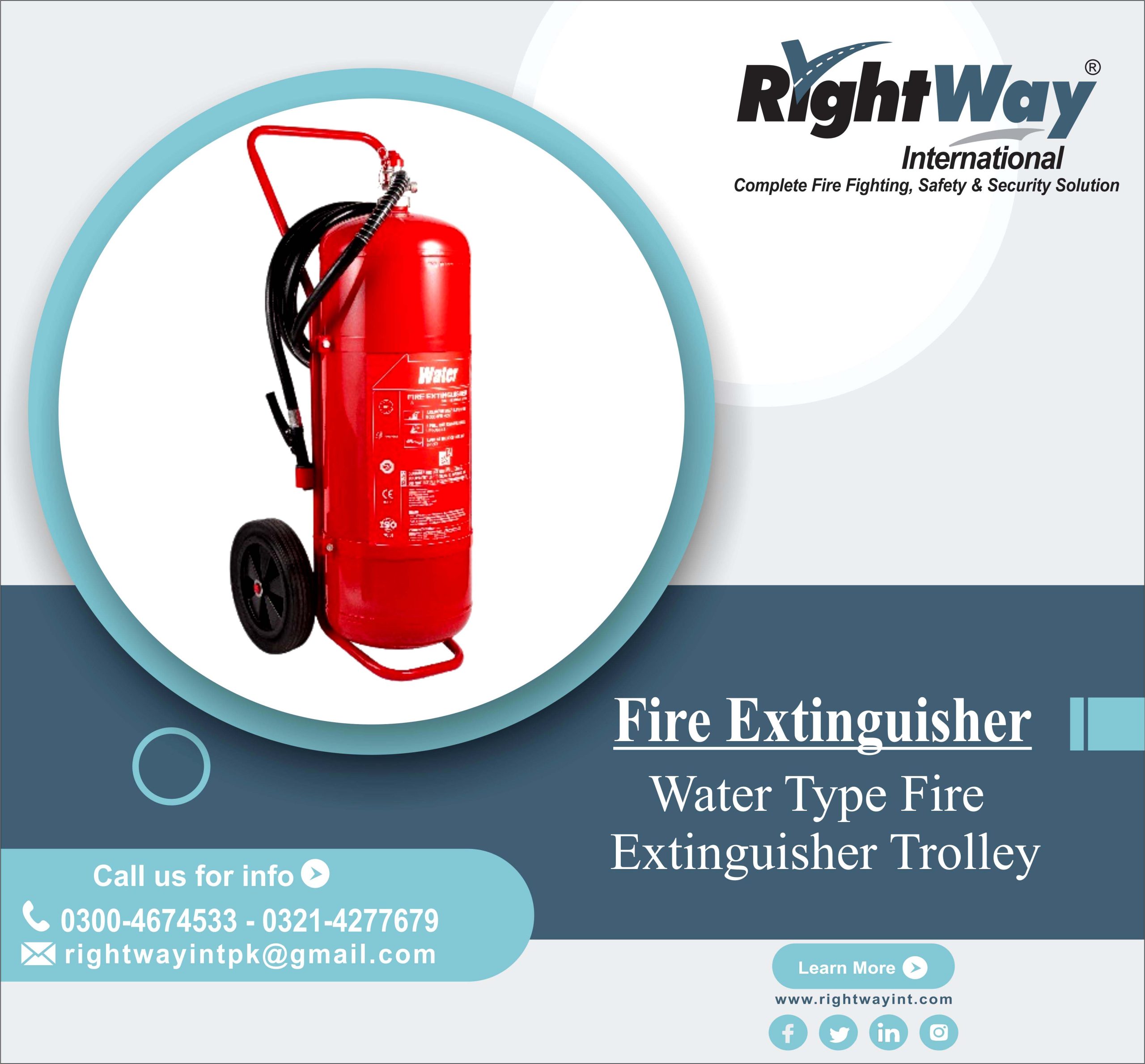 Water Type Fire Extinguisher Trolley