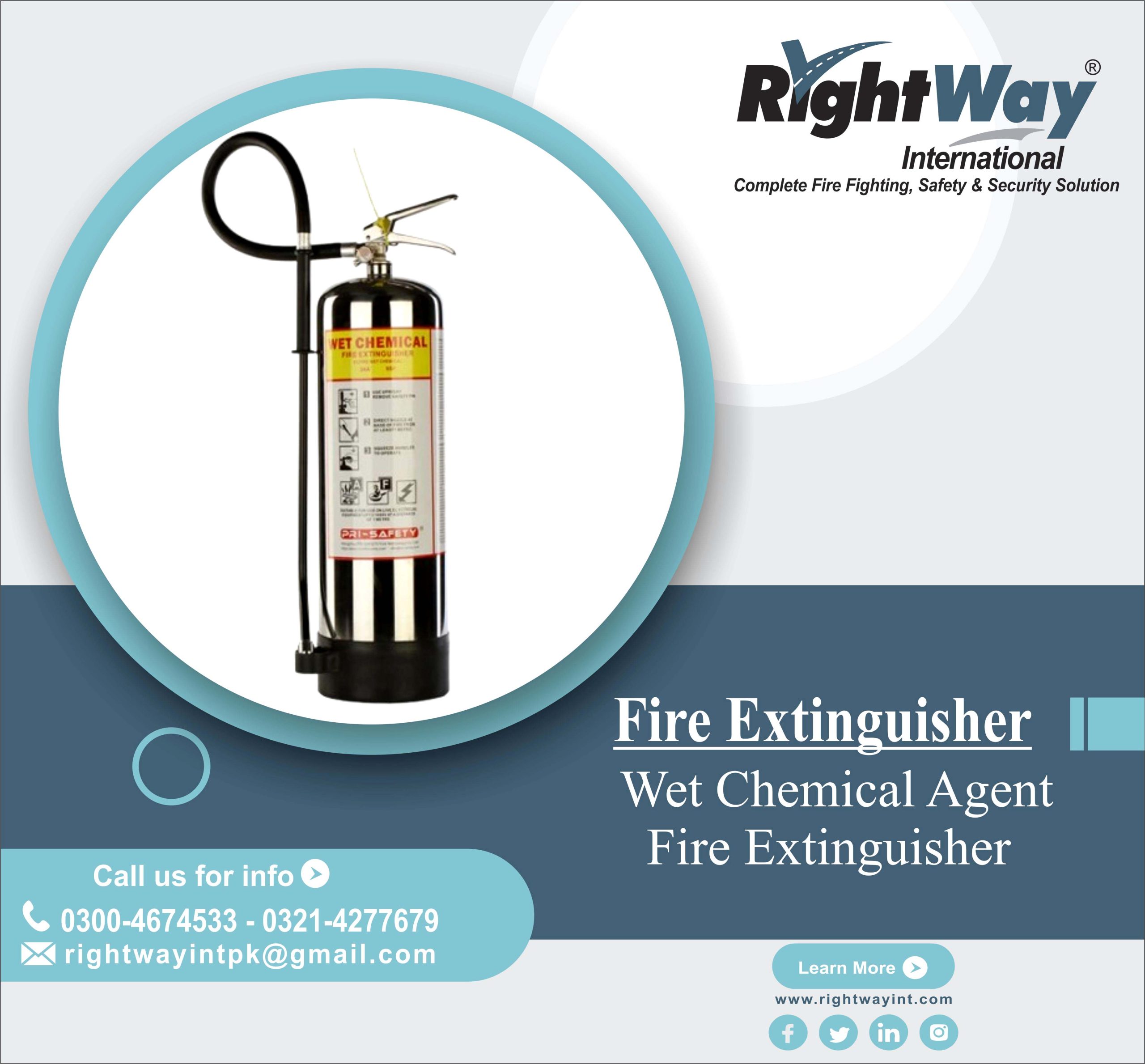 Wet Chemical Agent Fire Extinguisher