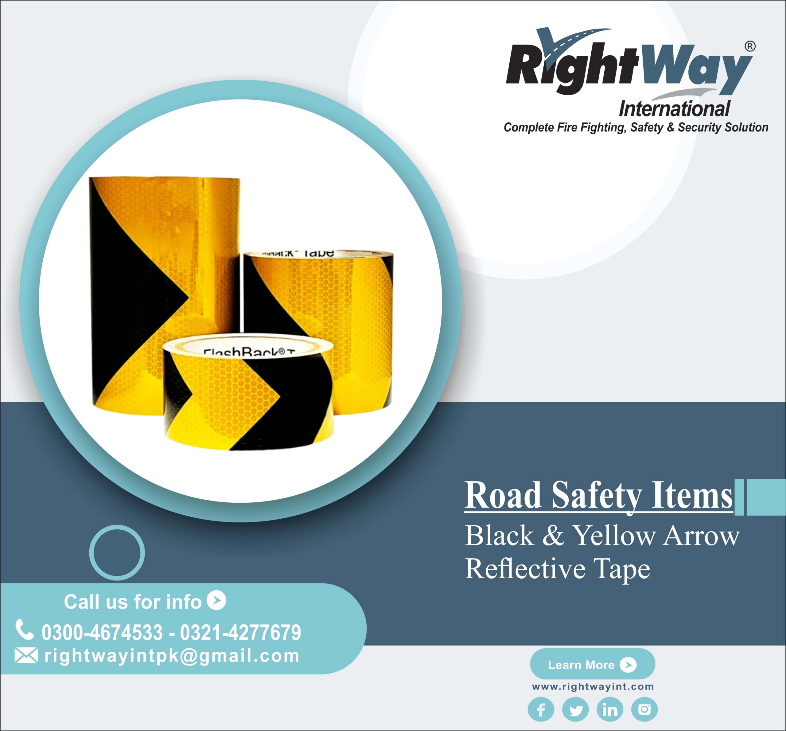 Black & Yellow Arrow Reflective Tape