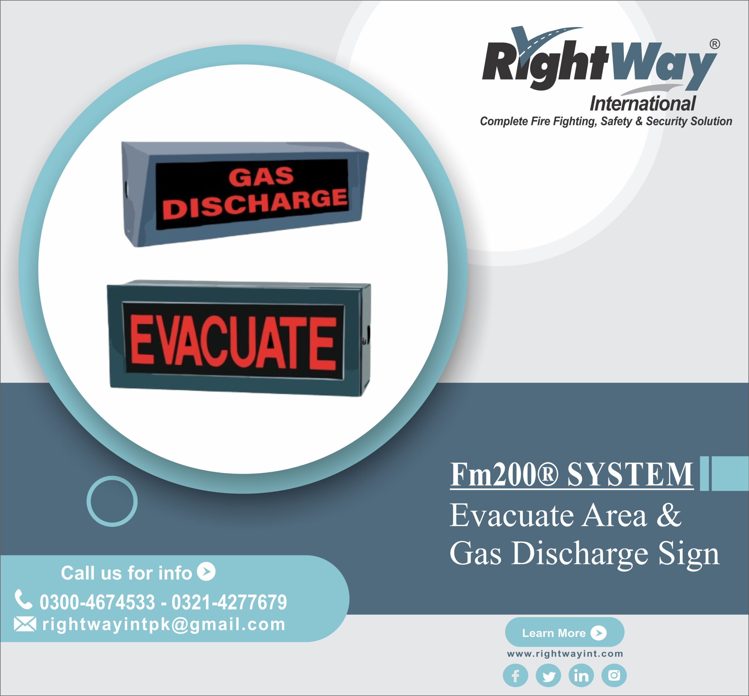 Evacuate Area & Gas Discharge Sign
