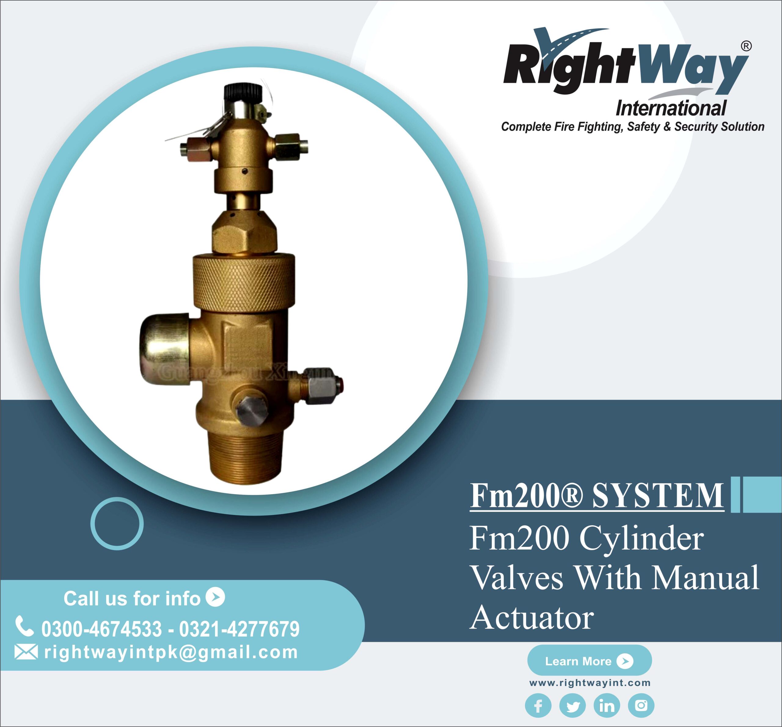 FM200 Cylinder Valves With Manual Actuator
