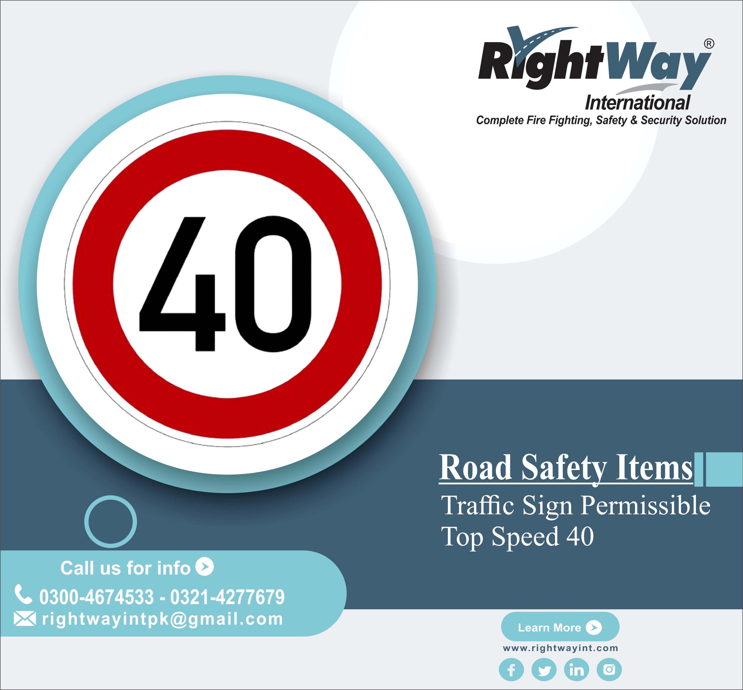 Traffic Sign Permissible Top Speed 40