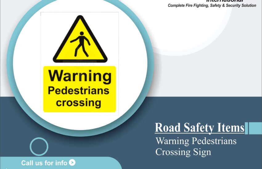 Warning Pedestrians Crossing Sign