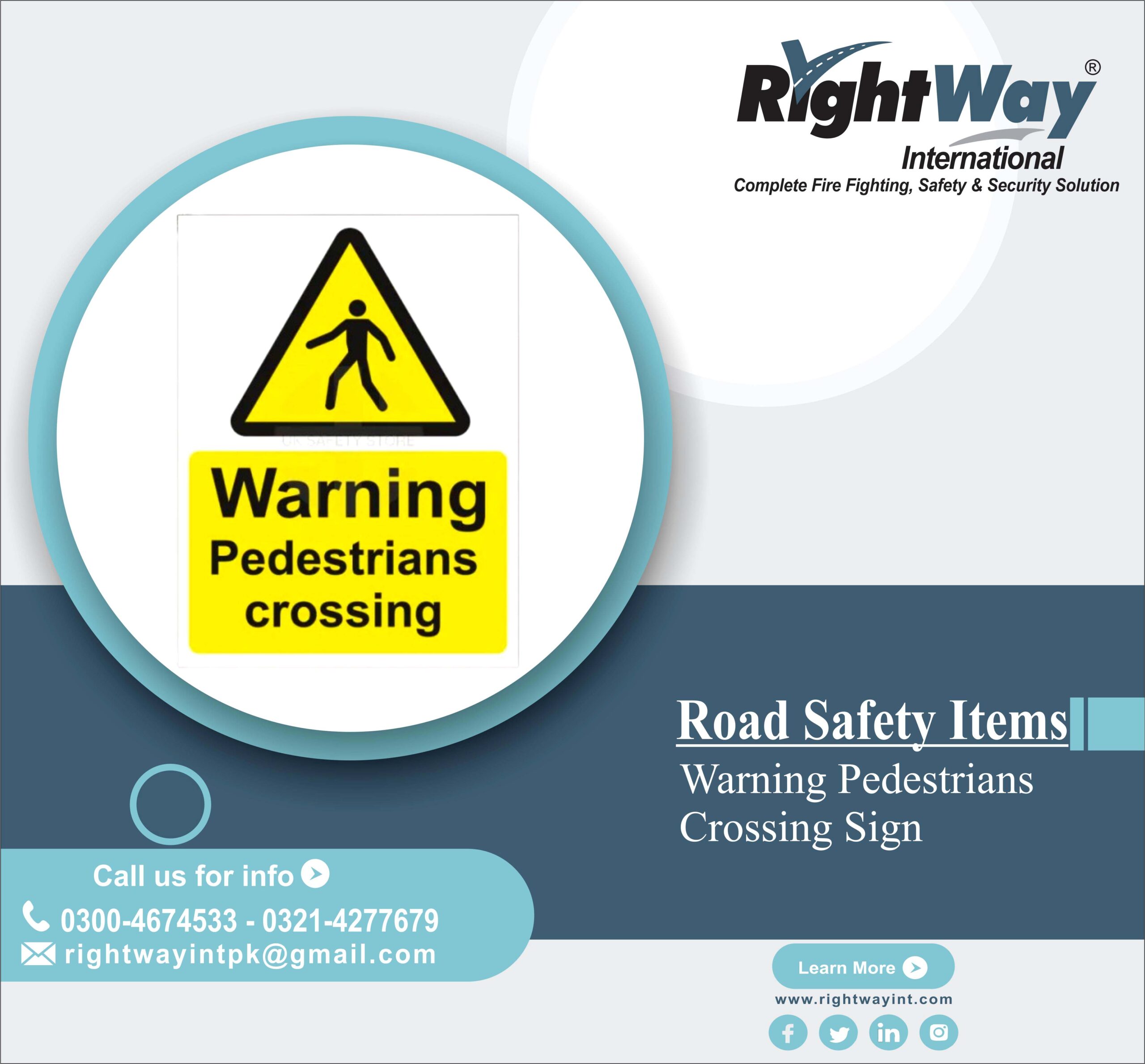 Warning Pedestrians Crossing Sign