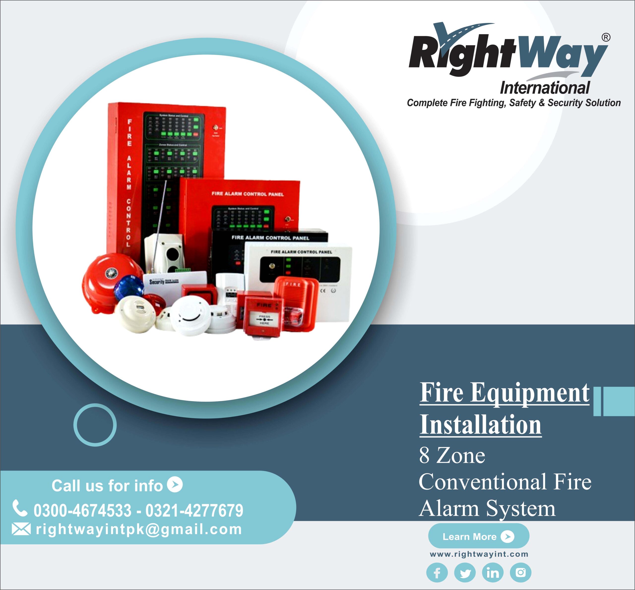 8 Zone Conventional Fire Alarm System