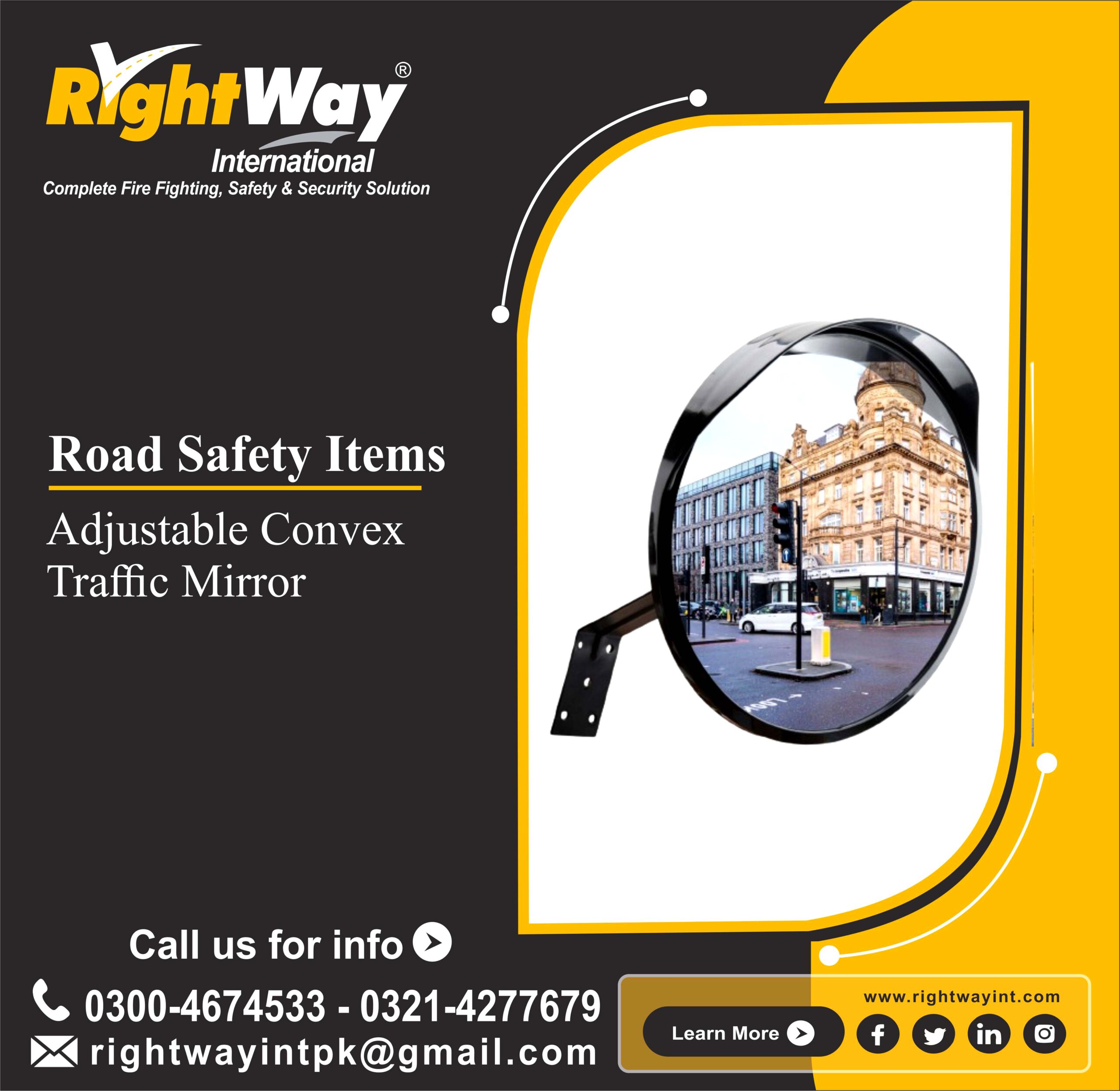 Adjustable Convex Traffic Mirror