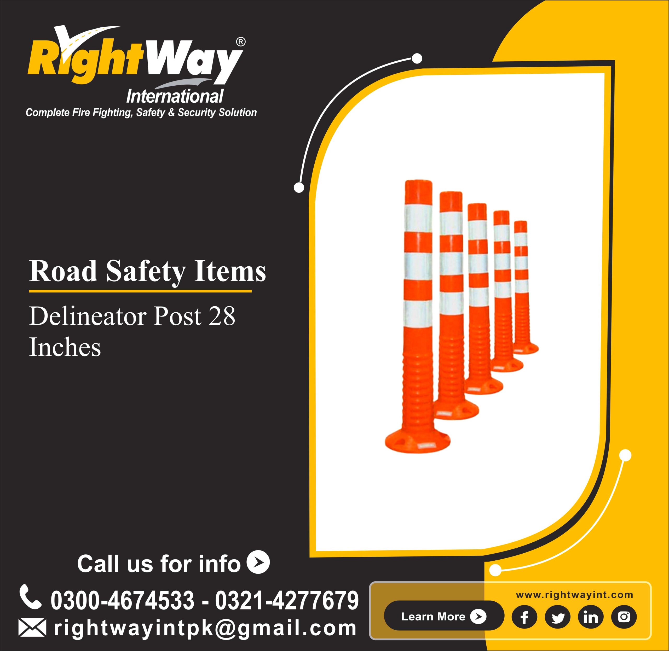 Delineator Post 28 Inches