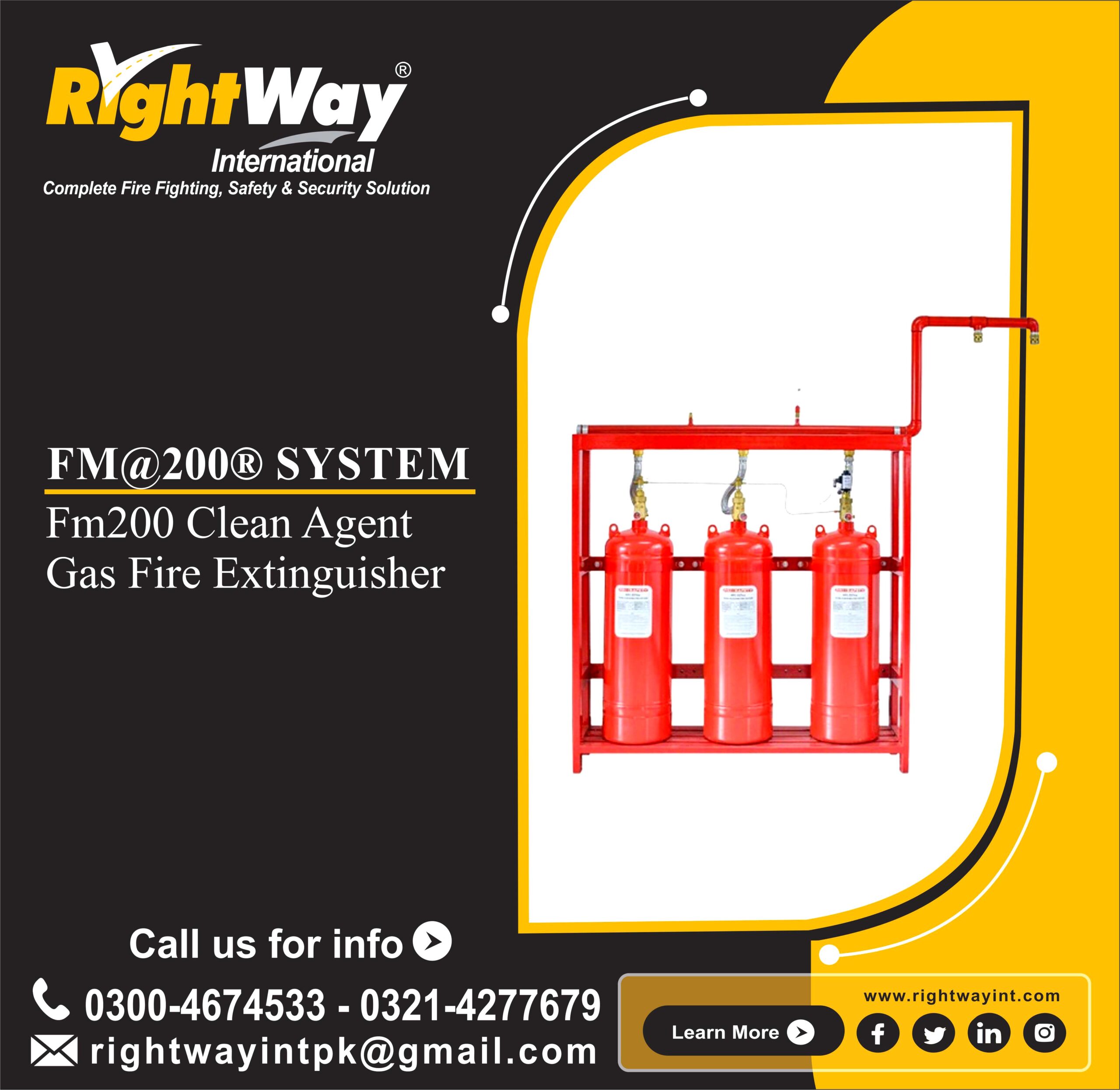 FM200 Clean Agent Gas Fire Extinguisher