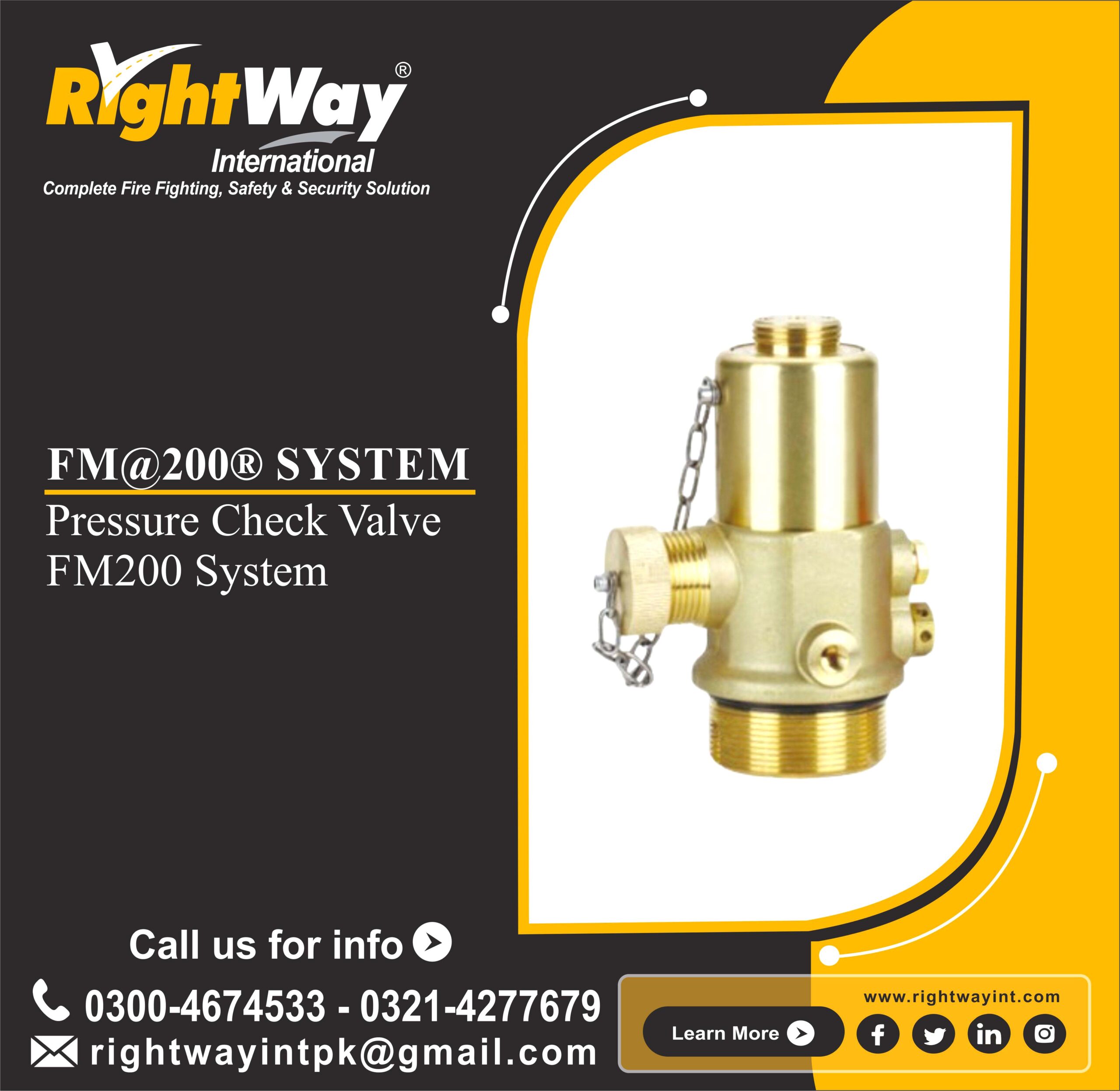Pressure Check Valve FM200 System