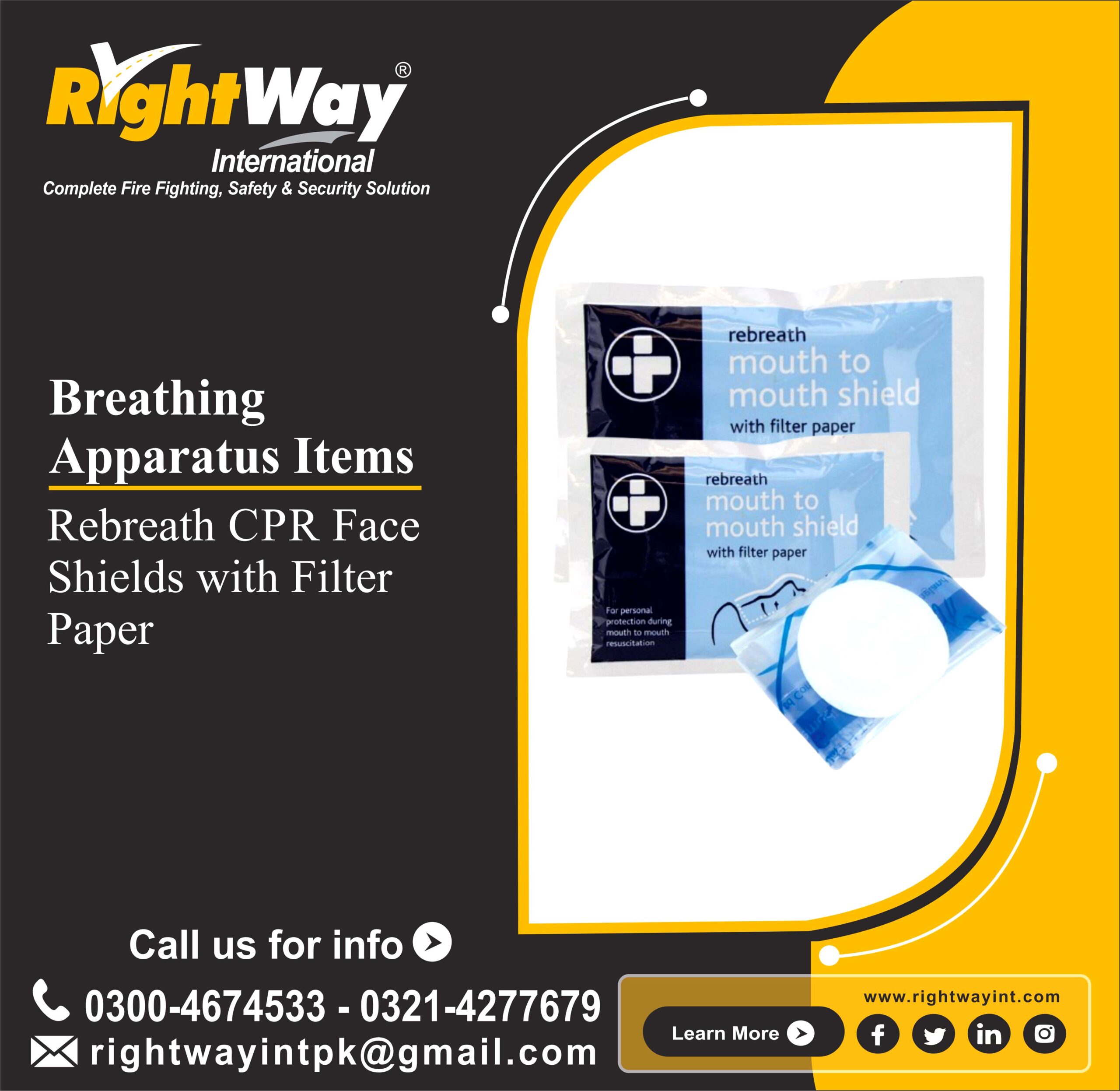 Rebreath CPR Face Shields with Filter Paper