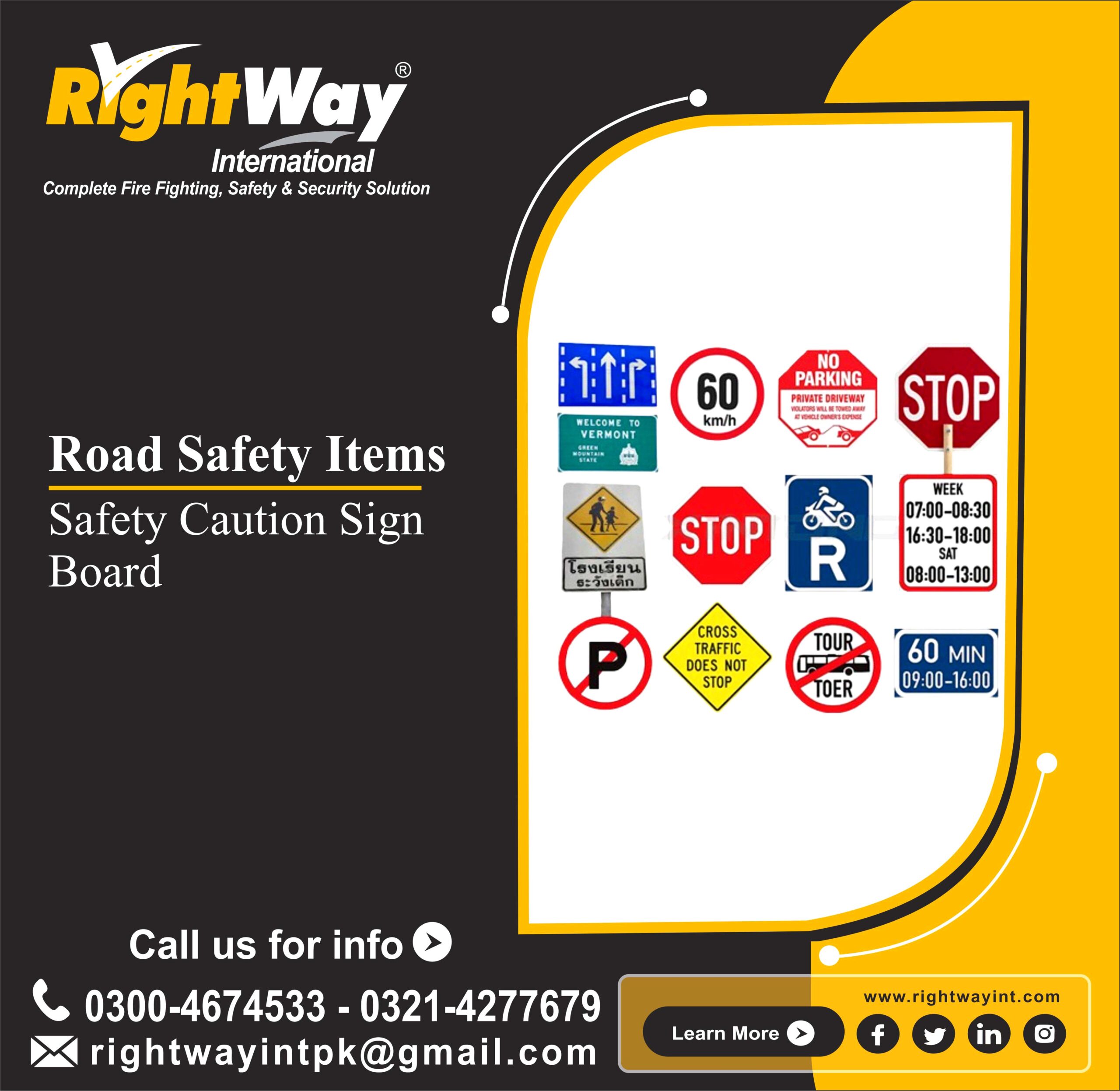Safety Caution Sign Board