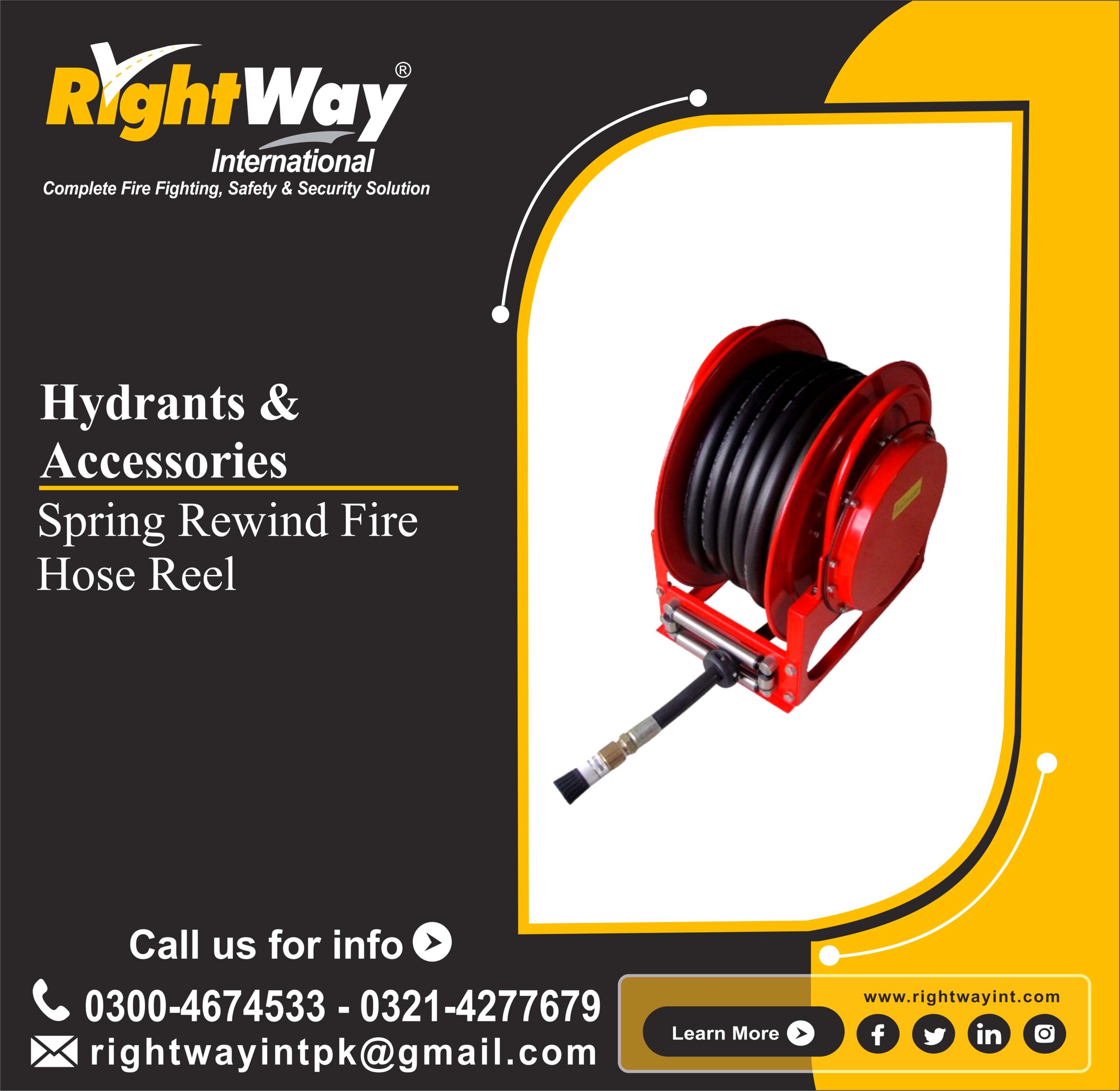 Spring Rewind Fire Hose Reel