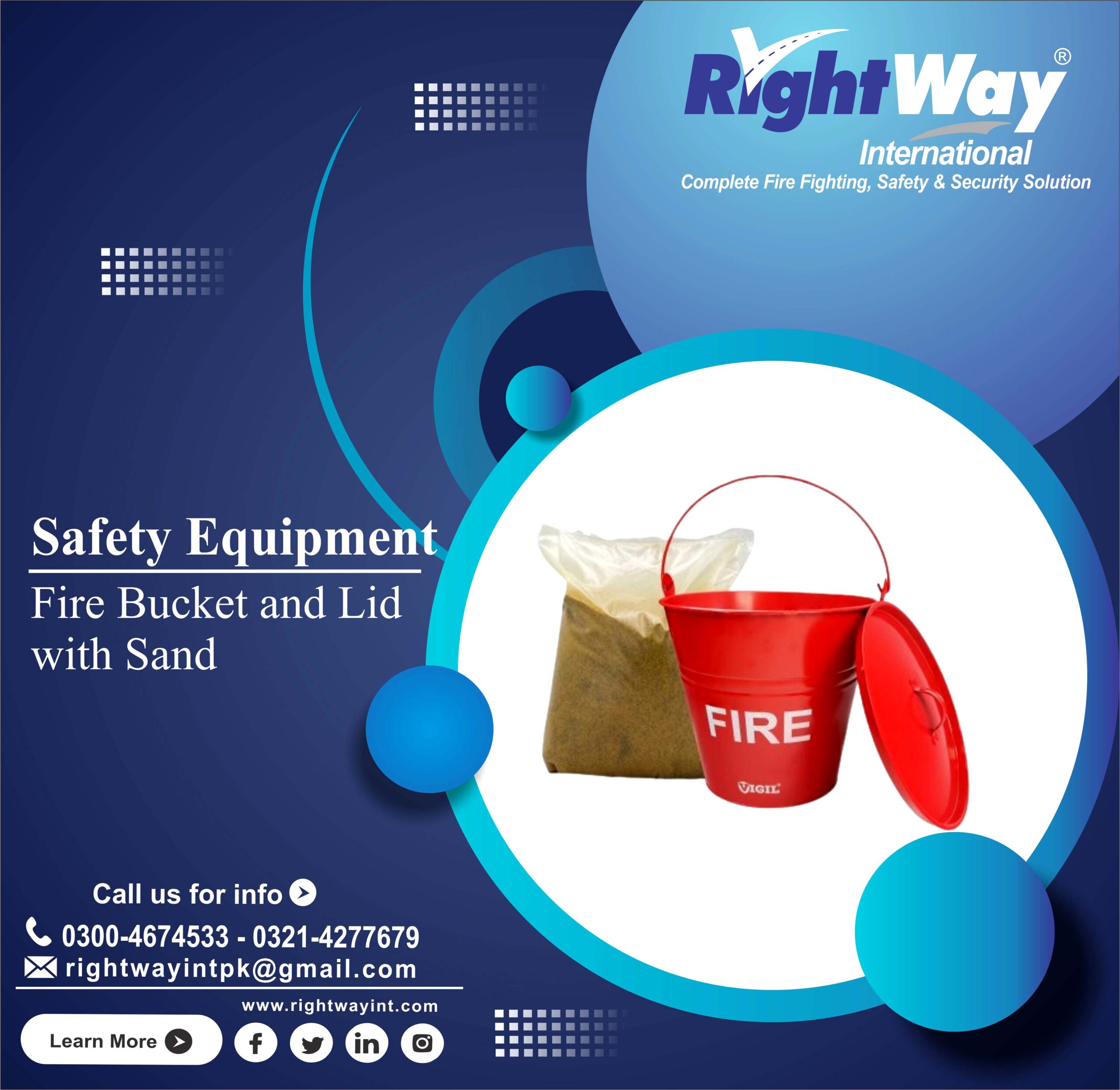 Fire Bucket and Lid with Sand