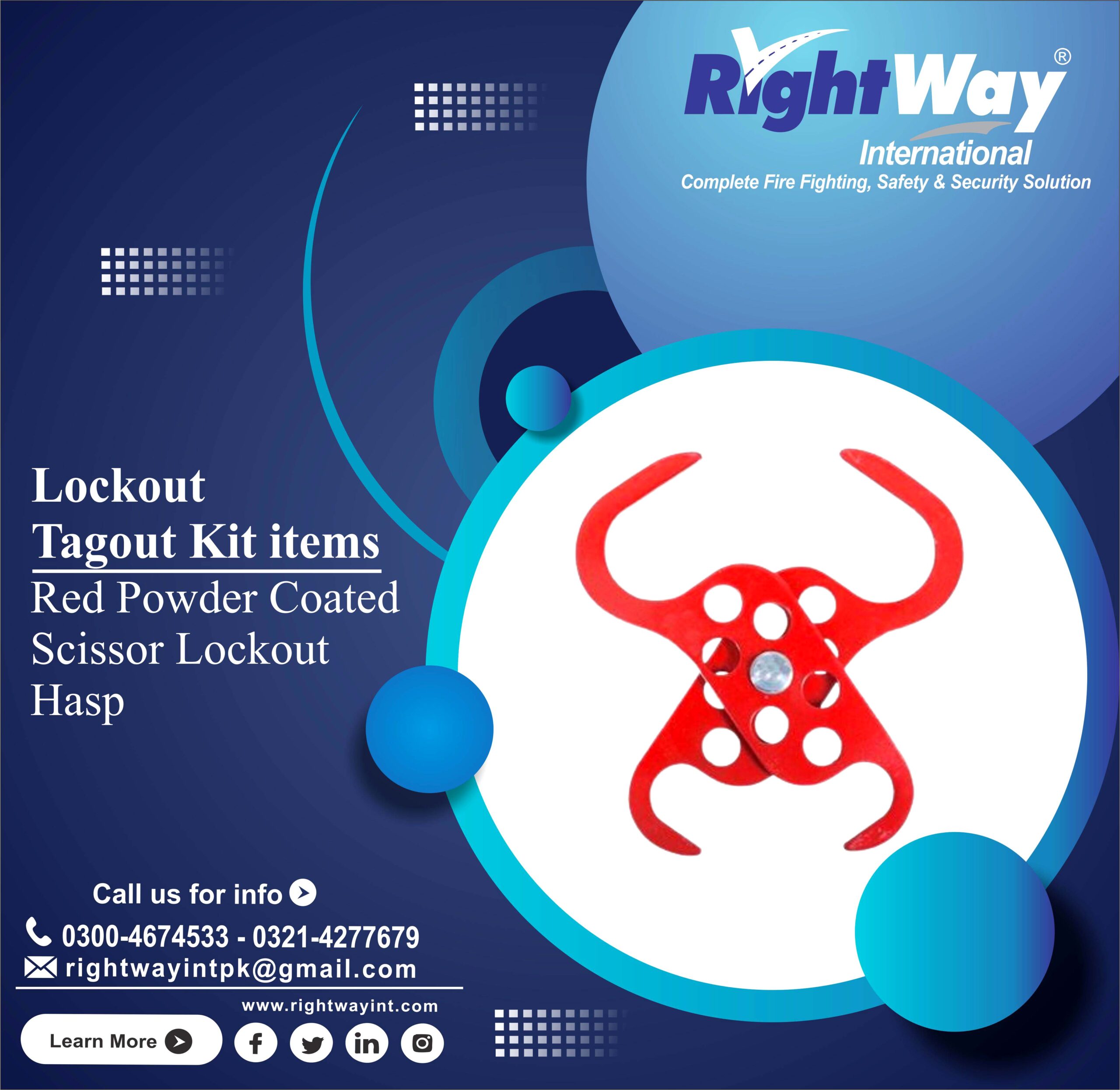 Red Powder Coated Scissor Lockout Hasp