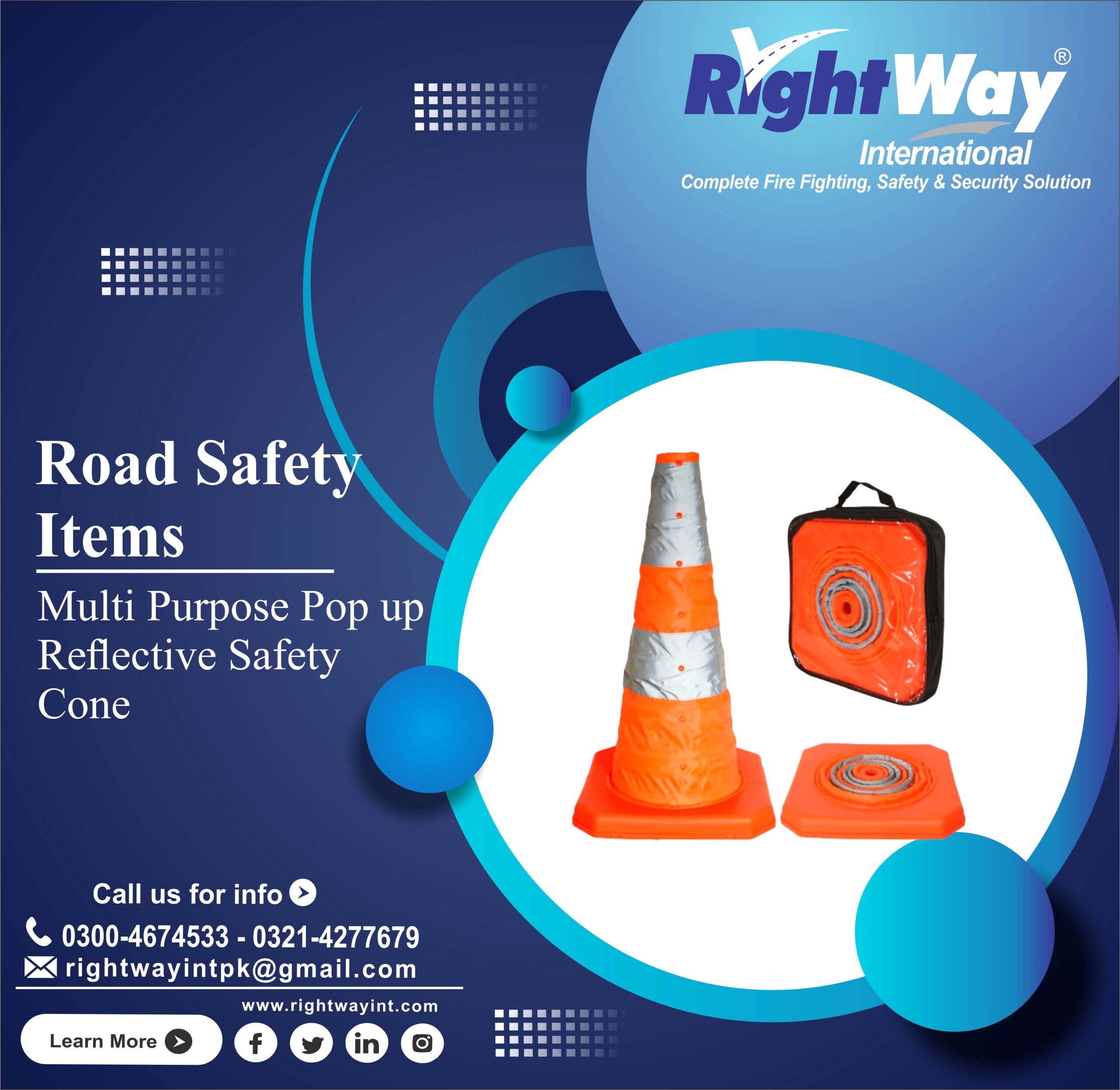 Multi Purpose Pop up Reflective Safety Cone