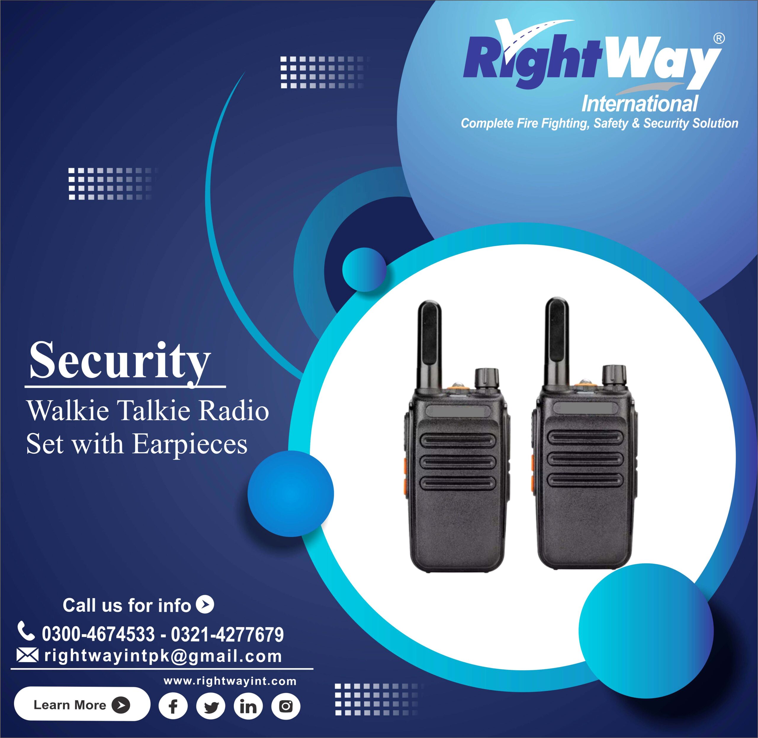 Walkie Talkie Radio Set with Earpieces
